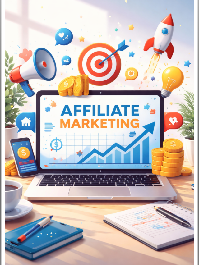 Laptop and growth chart representing the best affiliate marketing programs for beginners.