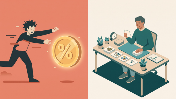 Comparison of wrong vs right approach to choosing affiliate
programs: chasing high commissions versus selecting by audience fit.